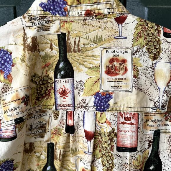 High Seas Trading Co. Wine Tasting and Vineyard Cotton Camp Shirt MADE IN USA, M - Picture 6 of 7